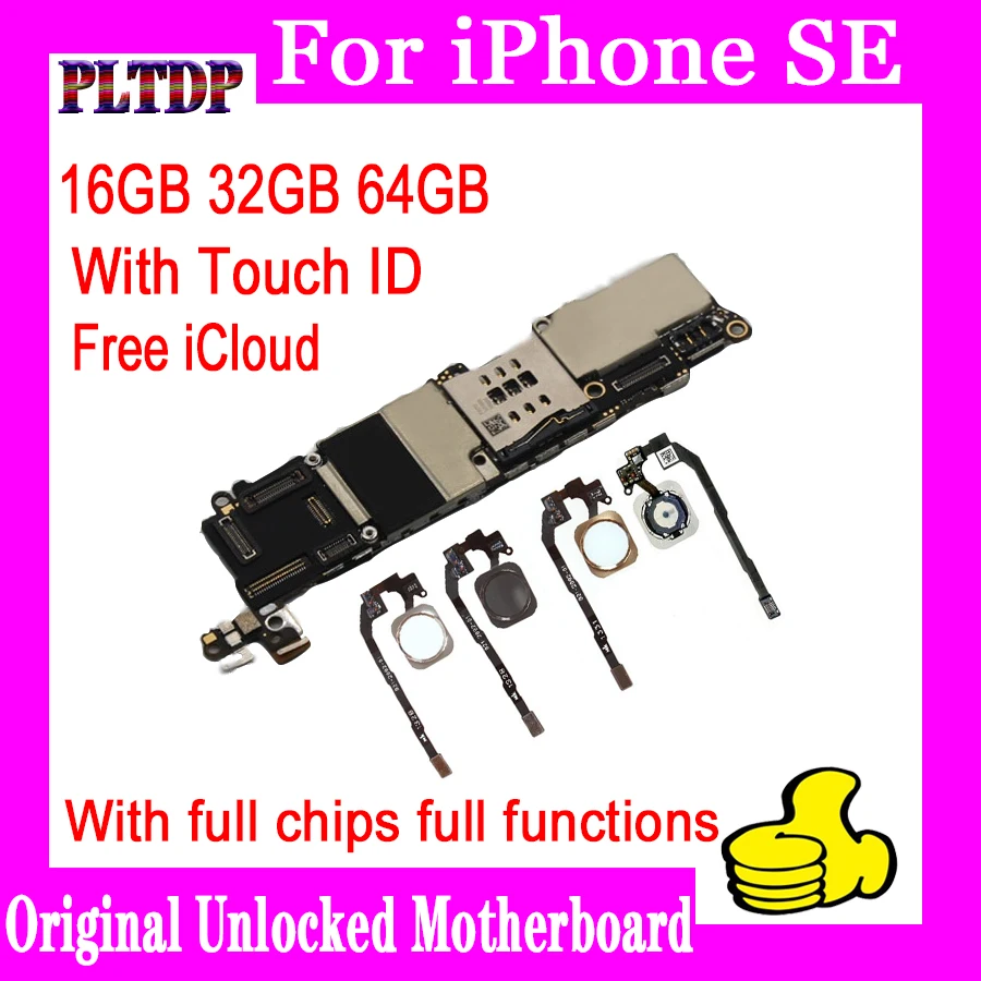 Материнская плата без/с Touch ID для iphone 5SE SE оригинальная логическая 32 Гб 16 64 ГБ