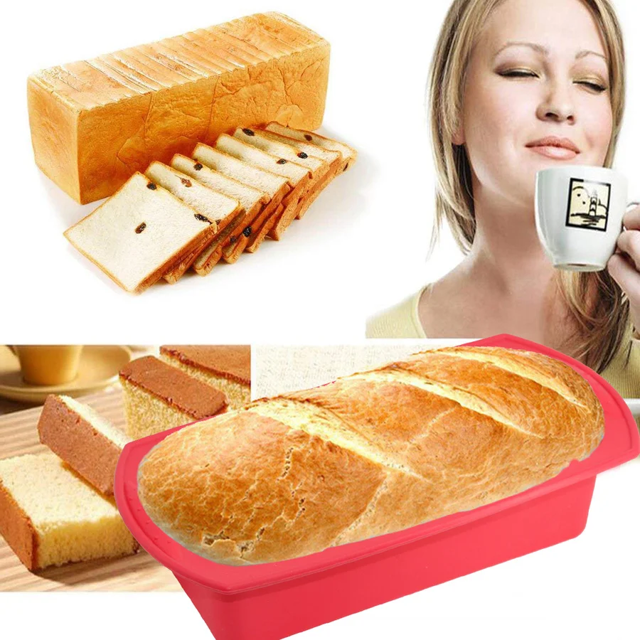 Upgrade New DIY Silicone Bread Loaf Pan for Baking Bake Pans with Lid Cake Mold Dishes Rectangle Pastry Bakeware |