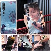 hand painted japanese samurai phone case for xiaomi mi note 10 pro cc9 pro 10s 10 cc9e 11 lite pro ultra coque funda back cover