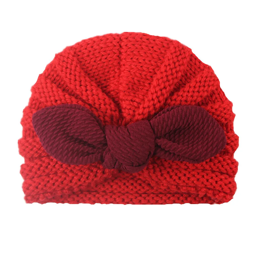 Новинка 2020 года Вязаная шапка для малышей Зимняя девочек с кроличьими ушками