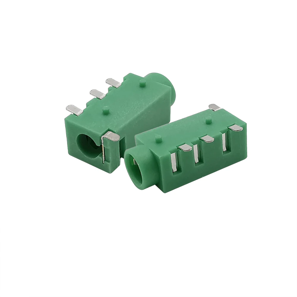 20 шт./лот 3 5 мм разъем для наушников Φ 4 Pin SMD MP3 аксессуары зеленый PJ320D Женский