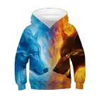 Худи с принтом волка для мальчиков и девочек, осенне-зимние худи с животными для подростков, детские костюмы для маленьких мальчиков, свитшот, одежда