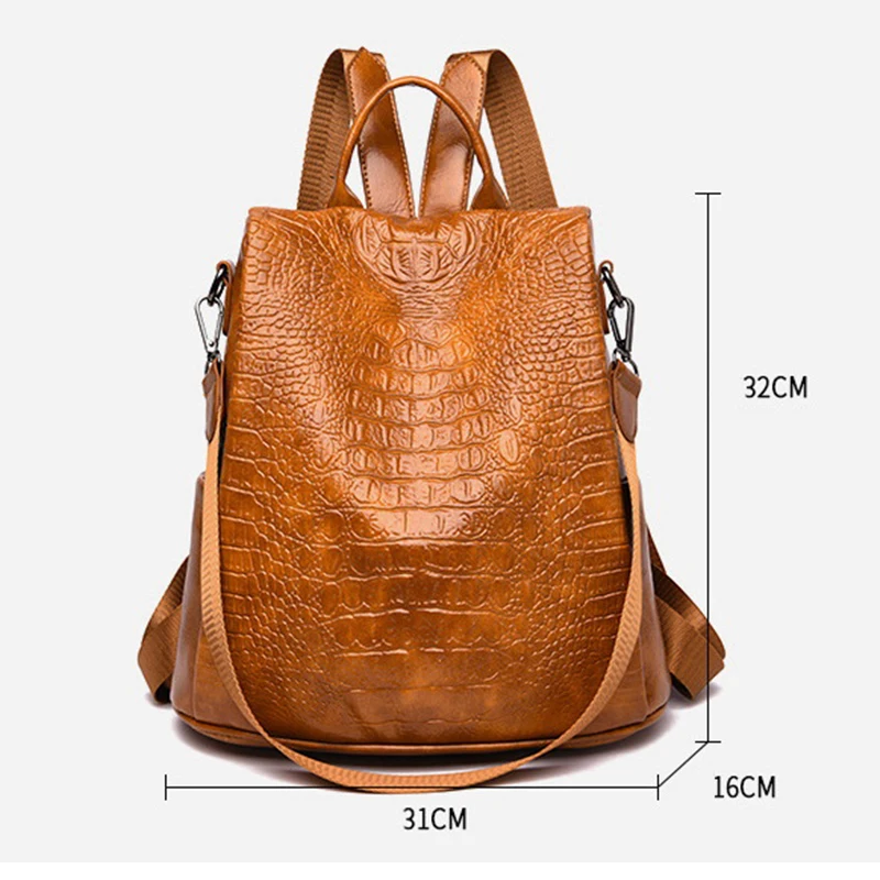 Градиентный рюкзак аллигатора Женский Большой многофункциональный из