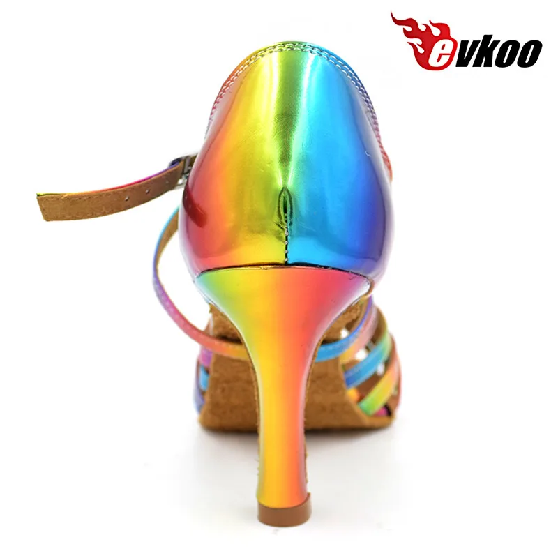 Женские туфли для латиноамериканских танцев evkoodance, кожаные туфли радужной расцветки на каблуке 8,3 см, танцевальные туфли для латиноамерика... (art.: 79bd3cdf6) - 79bd3cdf6