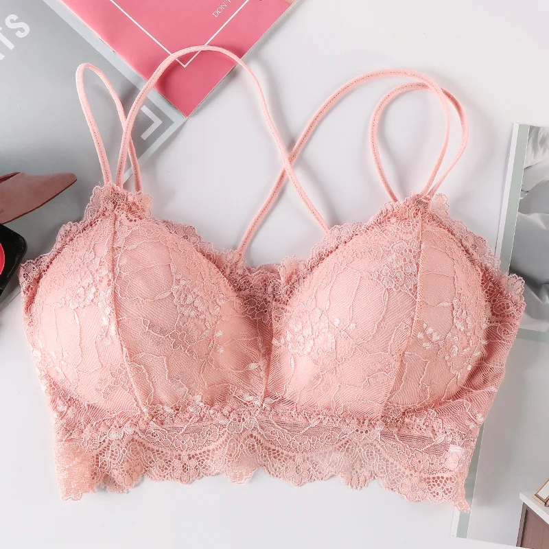 

Lace Bralette Women Tank Crop Top Sexy Underwear Female Crop Tops Sexy Lingerie Women Padded Camisole Lace Tops