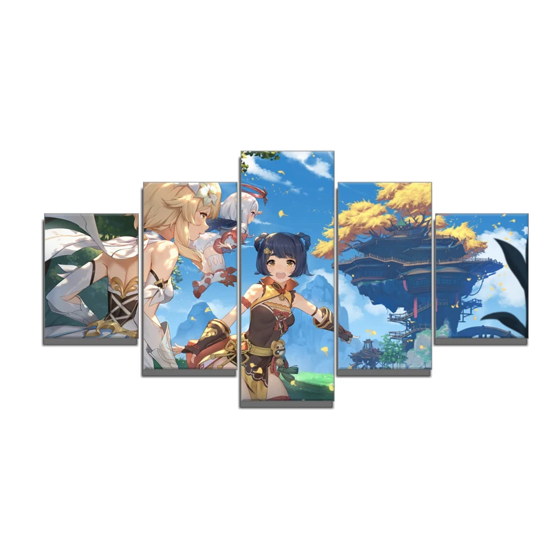 

Home Decor Modular Canvas Picture Genshin Impact Project Game Bedroom Living Room Poster Home Canvas Painting Wholesale