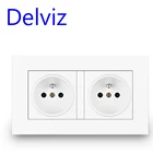 Французская стандартная розетка Delviz, USB-порт для зарядного устройства для мобильных телефонов, домашний настенный светильник, двухсторонняя панель переключателя, настенная розетка с двумя USB-портами 2 А