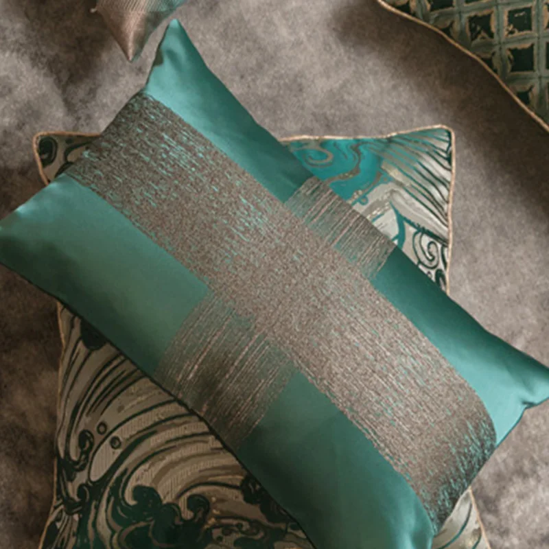 Sofa Pillow Cover 45 * Home Decoration Dark Green Jacquard Office Waist Covers | Дом и сад