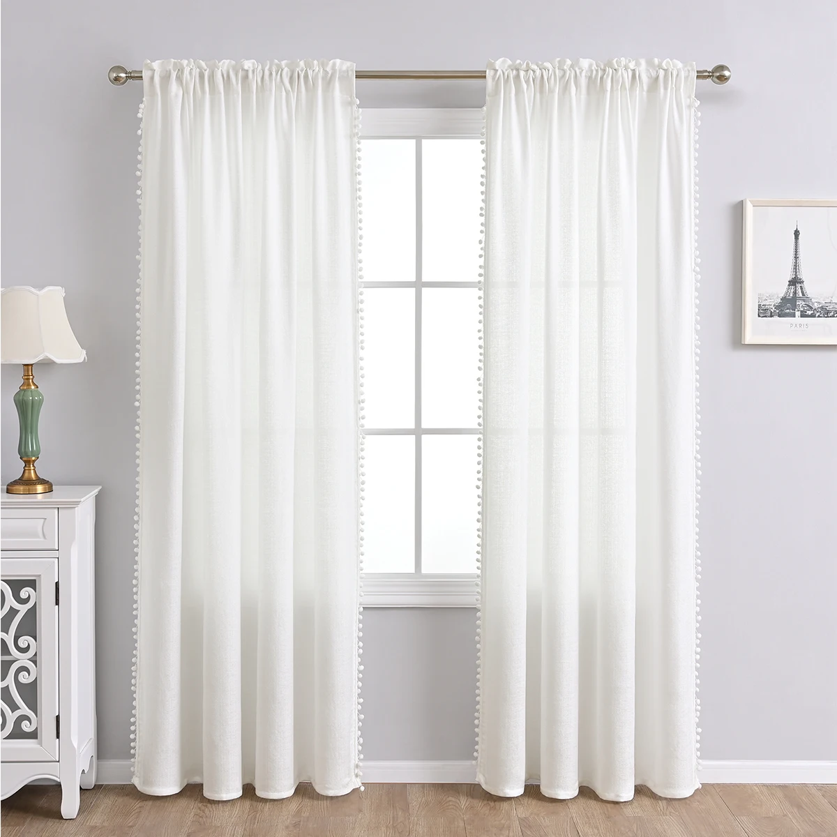 

2022 Fashion White Semi Sheer Screening Gauze Tulle Drapes Living Room Curtains Bedroom Blinds for Window Screening Tulle Drapes
