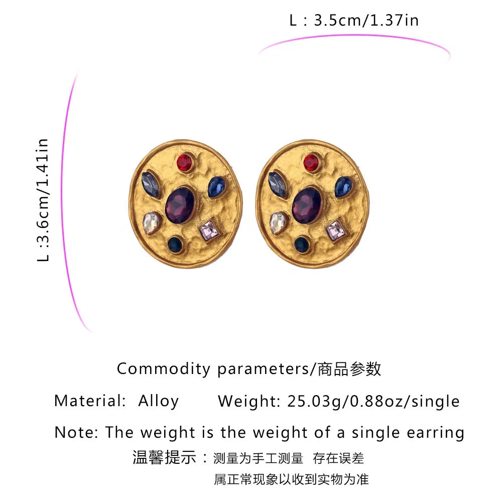

OUREX 2021 New Fashion Mini Round Rhinestone Stud Earrings Simple Design Alloy Earrings for Women Girl Party Jewelry Wholesale