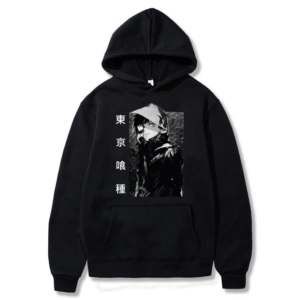 

Pure Cotton Tokyo Ghoul Men Hooded Sweatshirt Winter Fashion Hip Hop Hoodie Men Casual High Quality Funny Black Japanese Anime