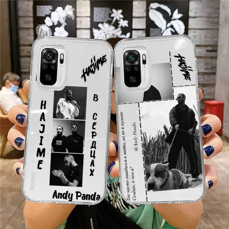 

Hajime MiyaGi Andy Panda Phone Case For Xiaomi 11 Redmi Note 10 9 8 7 pro lite T A S 10T 9A 9S 8T Pro 4G Transparent Case