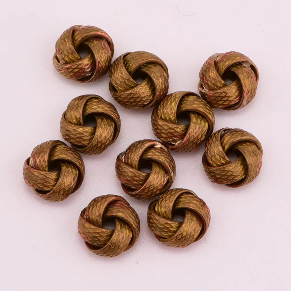 5 шт./лот zhu ru медь 9 мм витая веревка обмотка три петли круг завязанные бусины