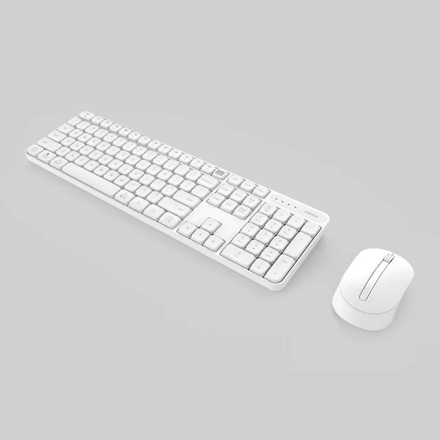 Белый Xiaomi MIIIW RF 2,4 ГГц Беспроводная Офисная Клавиатура и мышь комплект 104 клавиш для Windows PC Mac совместимая Портативная USB клавиатура - Цвет: Белый