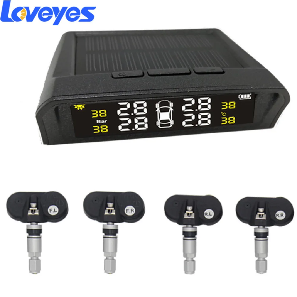

Vehicle-mounted Solar USB Tire Pressure Monitoring System TPMS Built-in LCD Color Screen Tire Pressure Detection Monitoring TY11