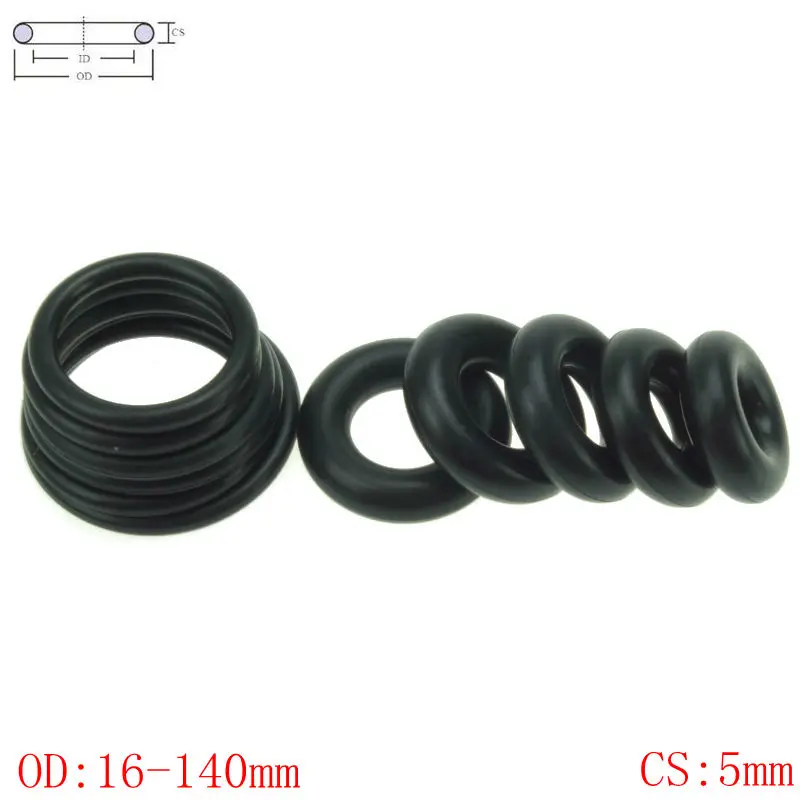 

CS 5mm OD20-100mm NBR Rubber O Ring O-Ring Oil Sealing Gasket Automobile Sealing