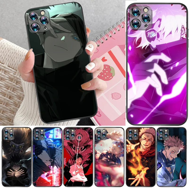 

Jujutsu Kaisen Satoru Gojo Yuji Itadori Sukuna Fushiguro Megumi Phone Case For iPhone XR XS Max Carcasa Coque Back Cover Funda