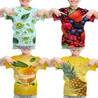 children fruits 3d print t shirt kids casual short sleeve streetwear boys girls summer clothes o neck t shirts toddler tee tops