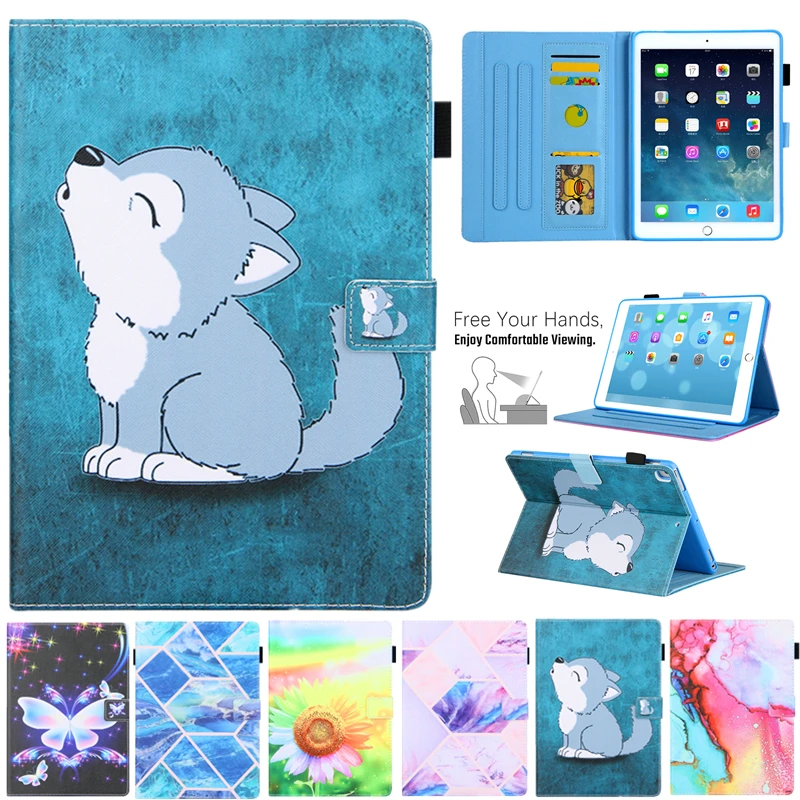 

Cartoon Cover For Apple Ipad Air 1 A1474 A1475 A1476 Leather Stand Magnetic Sleep Coque For Ipad Air 5th Generation Tablet Case