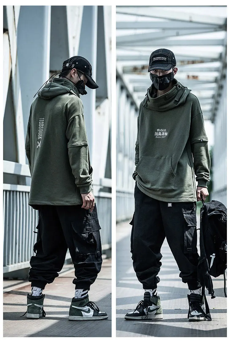 New Streetwear Men's Multi Pockets Cargo Harem Pants Hip Hop Casual Male Track Pants Joggers Trousers Fashion Harajuku Men Pants aladdin trousers