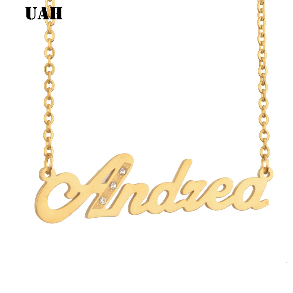 Грн Andrea имя или изготовленный на заказ ожерелье для женщин с буквенным принтом