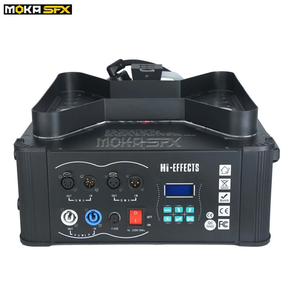 MOKA SFX супер струйная противотуманная Машина DMX 512 с пультом дистанционного управления мощный вертикальный дымоход светодиодный RGB цветной эффект вечерние украшения