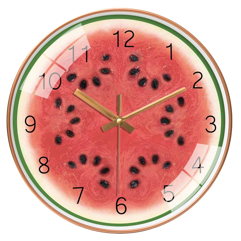 

[12 inch 30cm] cartoon fruit restaurant modern simple lovely watermelon orange kiwi fruit wall clock creative clock