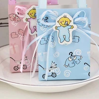50pcs cute baby boy girl gift box portable babys bottle candy box for gender reveal baby shower birthday party favour gift bag
