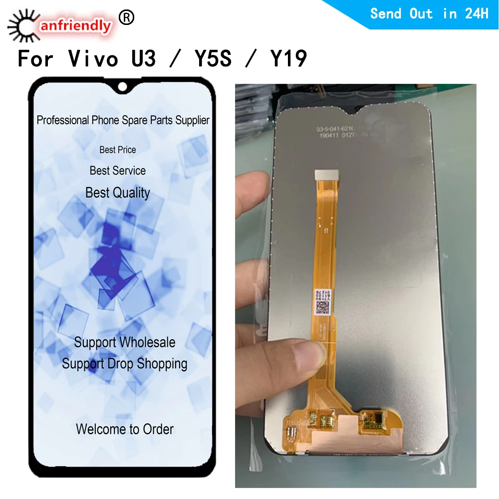 ЖК дисплей 6 53 дюйма для Vivo U3 Y5S Y19 V1934A V1934T цифровой преобразователь сенсорного