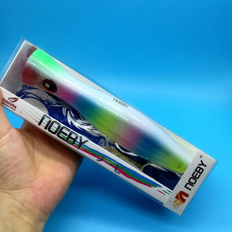 Noeby 1 шт. Topwater big Poppers 43 г/81 г/154 г 6 цветов глубокие морские рыболовные приманки верхняя вода тунец твердая приманка тройные Крючки - Цвет: 9602 154g  110