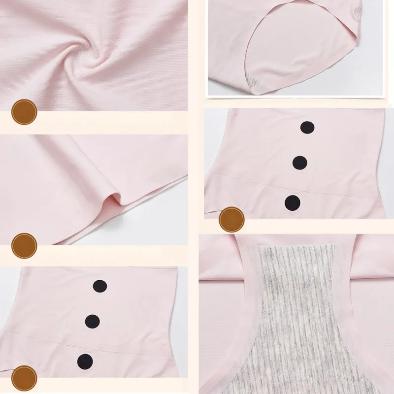 

Women's Sexy High Waist Tummy Control Seamless Briefs Solid Color Underwear Soft Stretch Comfortable Breathable Panties Female