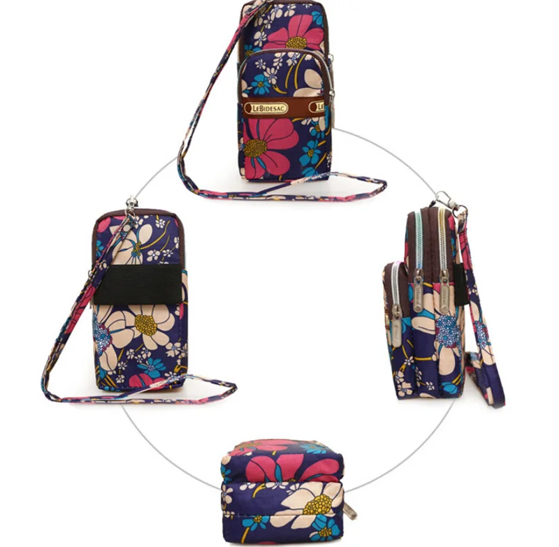 Женская нейлоновая спортивная сумка на руку мессенджер для телефона сумочка с