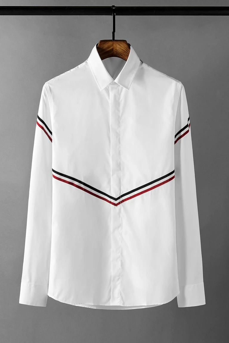 Minglu протектор белая лента мужские рубашки роскошный Твердый Цвет с длинным