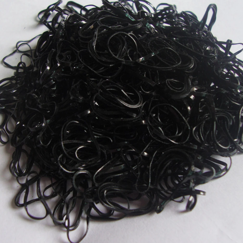 

300pcs/lot Women Girls Black Rubber Hairband Rope Ponytail Holder Elastic Hair Band Ties Plaits Fashion Hair Styling Accessories
