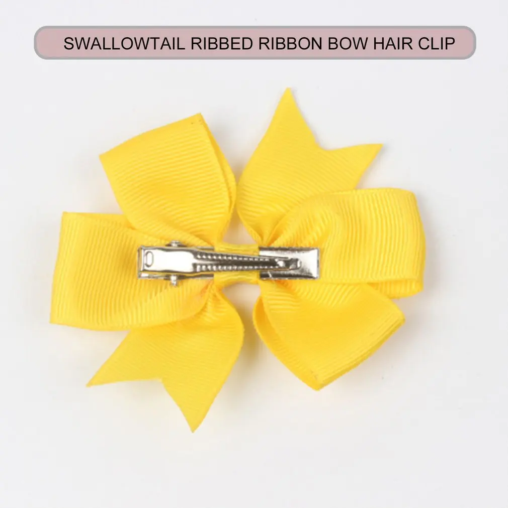 Детская заколка для волос головной убор ласточкин хвост ребристая лента бант