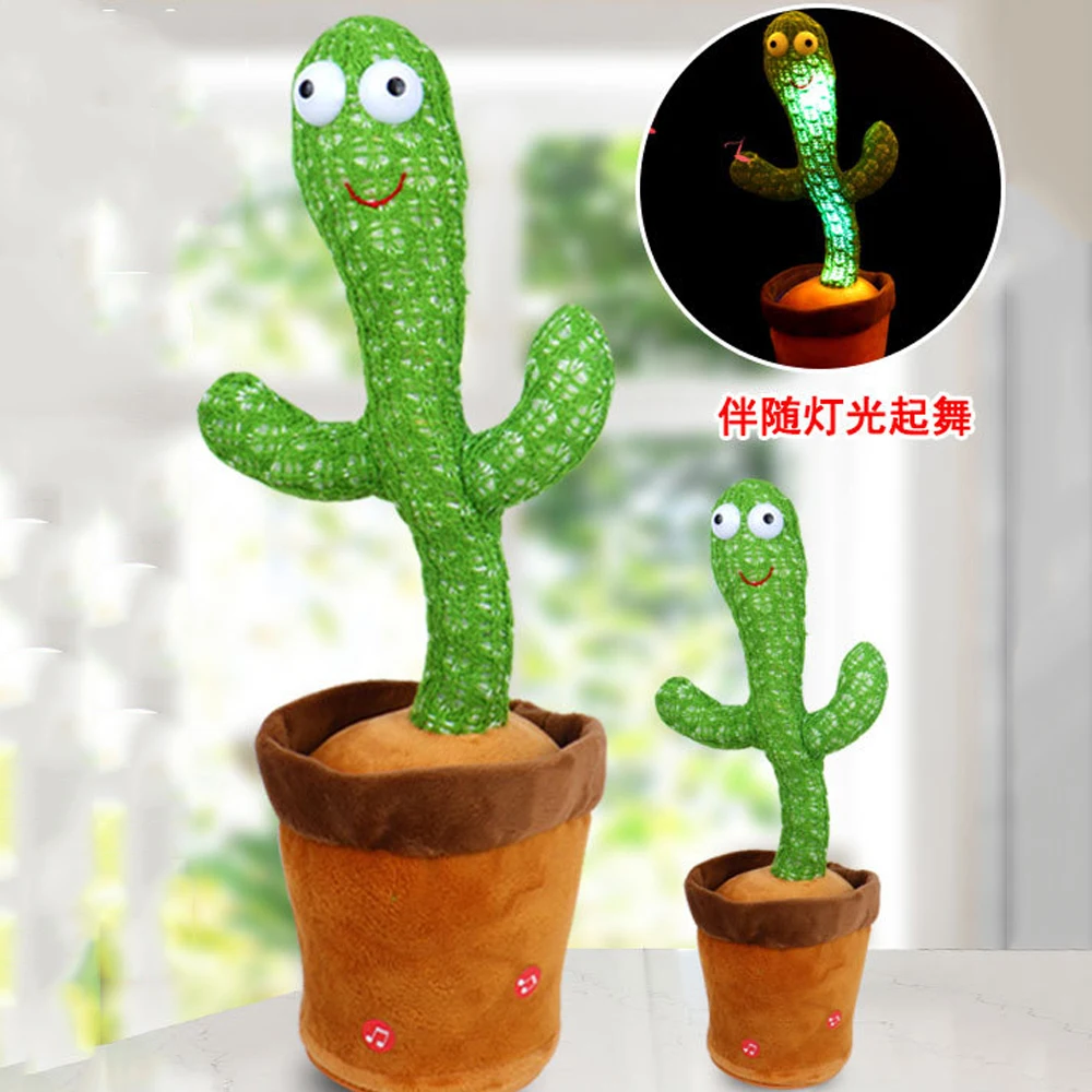 

The New Learn To Speak Cactus Plush Luminous Electric Toy Can Sing And Twist And Dance Can Record USB Charging English Version