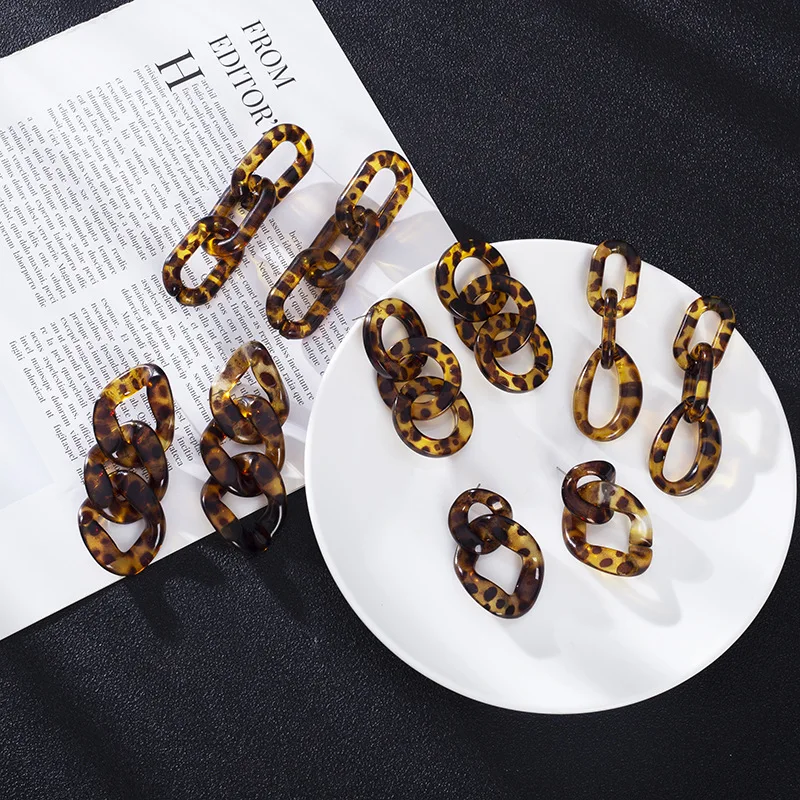 

Женские винтажные серьги с леопардовым принтом, из акрила и ацетата