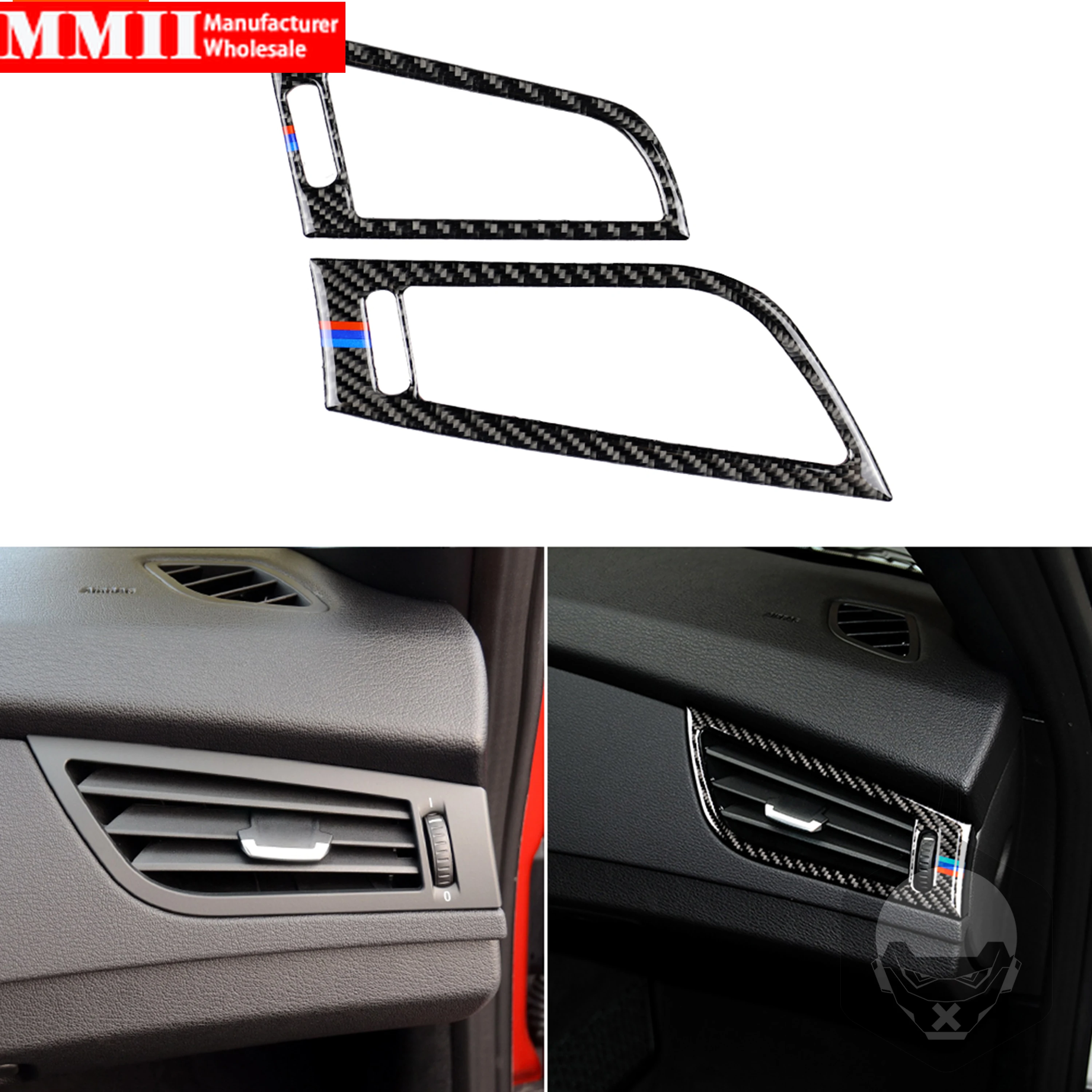 Carbon Fiber For BMW Z4 E89 2009-2015 Dash Side Air conditioning Vent Frame Sticker Air Outlet Interior Cover Car Accessories