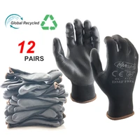 24pieces12 pairs high quality knit nylon pu rubber coating for builders fishing garden work non slip workplace safety supplies