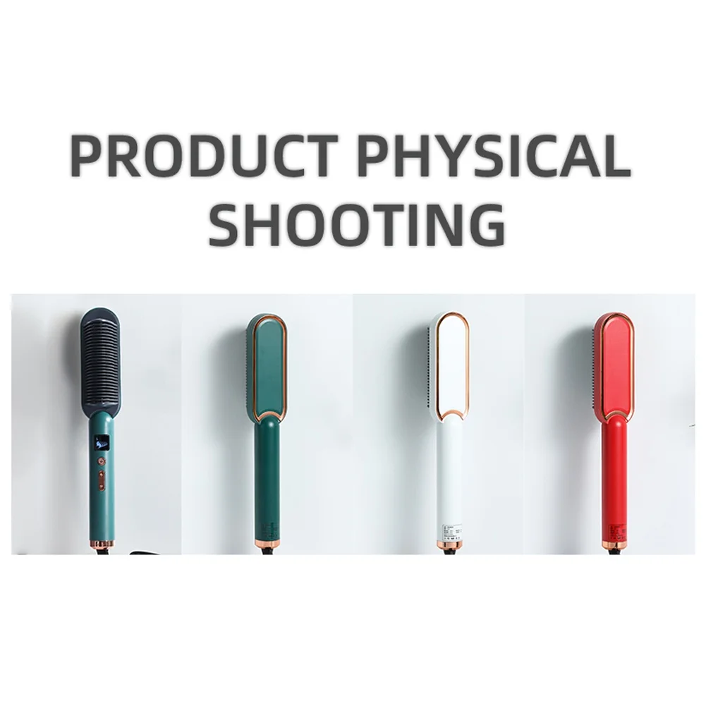 

Усовершенствованная Ионная Щетка для выпрямления волос, эффективная шелковистая щетка для завивки волос без ворса с 3 уровнями нагрева, без...