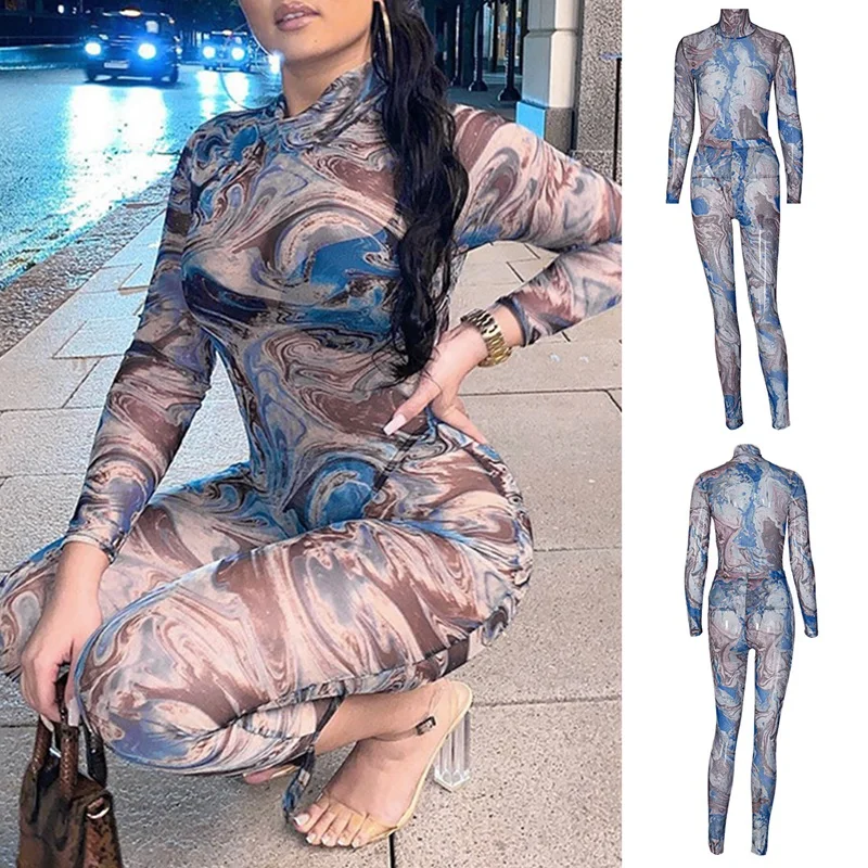 

Модное платье с принтом комплект из 2 предметов одежды, Клубная одежда, сексуальные, который подходит к костюму женские боди и леггинсы