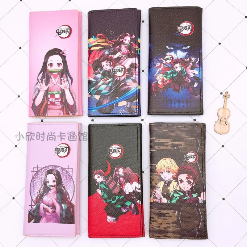 

1 шт., Kimetsu no Yaiba, модный кошелек из искусственной кожи с аниме, Длинные сумки, кошельки на молнии, монеты, повседневные кошельки, карты, унисекс...