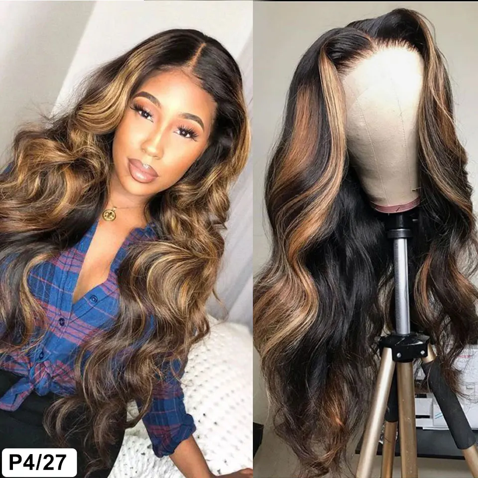 

HD Highlight Wig Human Hair Body Wave 30 Inch Straight Lace Front Wig Deep Wave Frontal Wig Water Wave Human Hair Wigs For Women