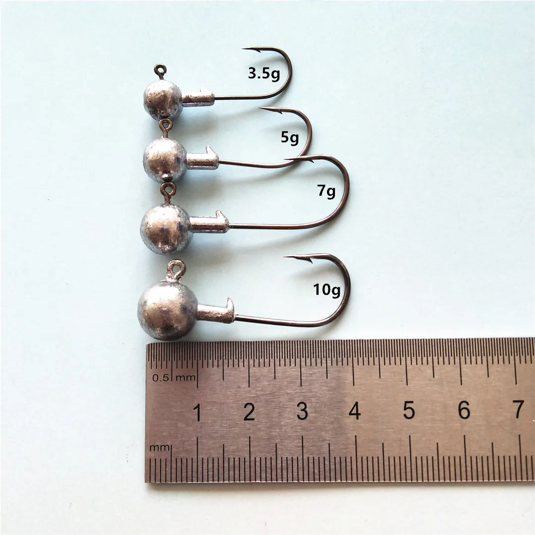 

Swolfy 40pcs 3.5g 5g 7g 10g crank Jig head hook fishing hook lead head Jig lure hard bait soft worm jig hook for fishing