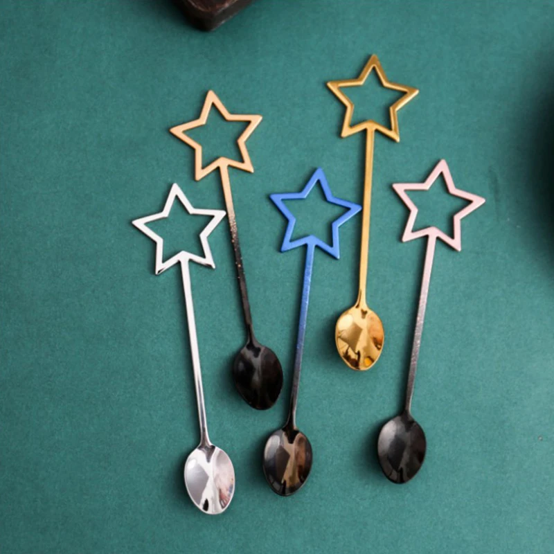 Милая кофейная ложка из нержавеющей стали в форме звезды десерт мороженое