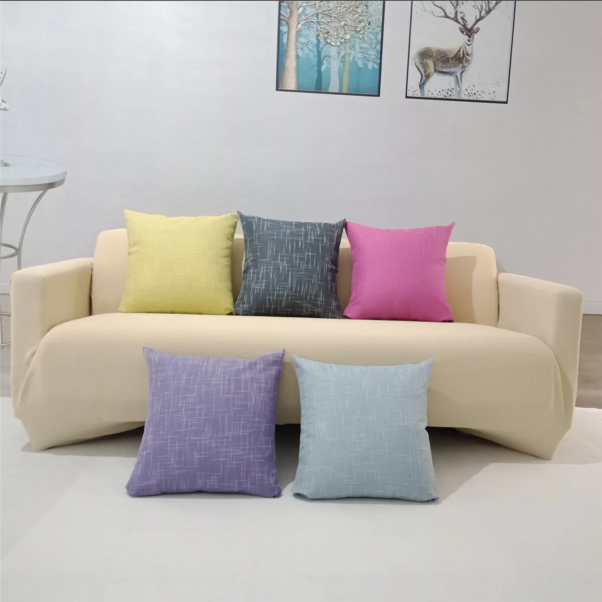 Однотонная декоративная наволочка из хлопка и льна 18 &quot/24&quot