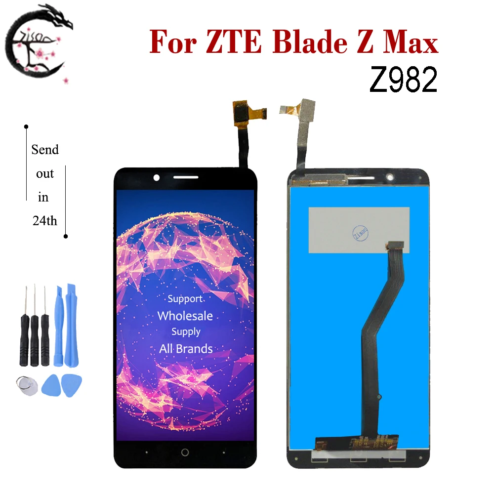 ЖК дисплей с рамкой для ZTE Blade Z Max Z982 сенсорный экран дигитайзером в сборе Zmax z982