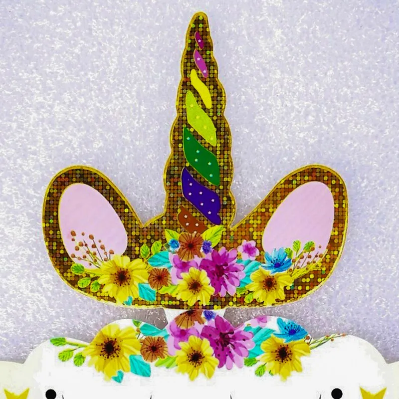 

1 Set Unicorn Double Sided Unicorns Cup Cakes Tool Card Inserts 12 Rims +12 Insert Card Eco-friendly Birthday Cake Tools Decor