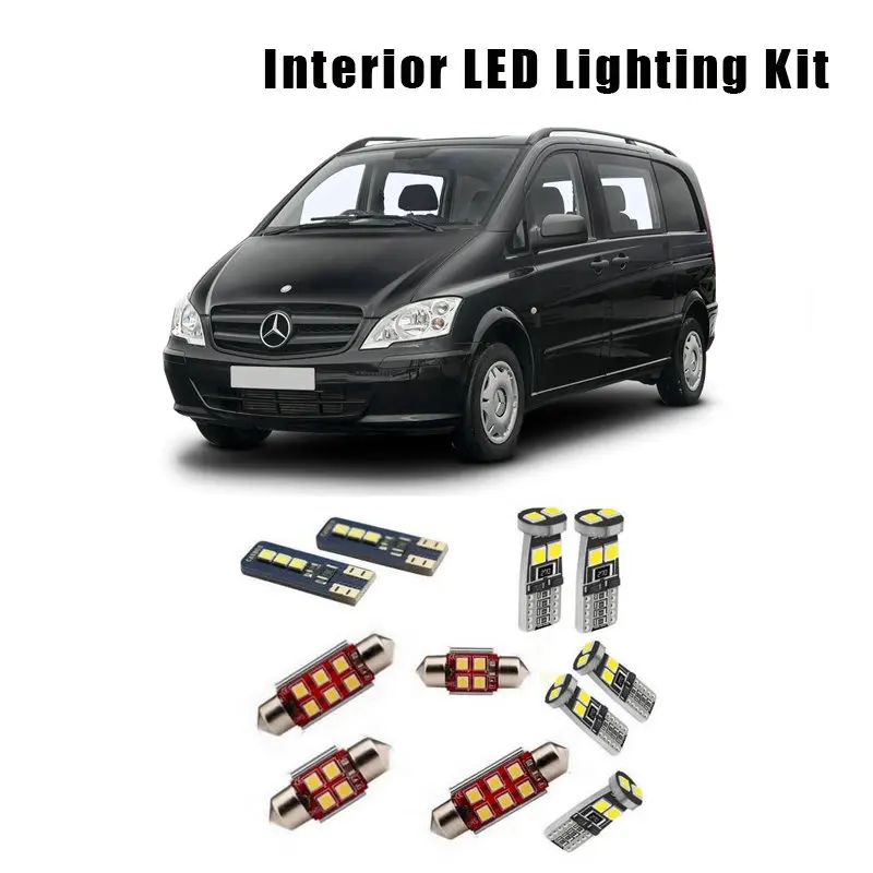 

For Mercedes Benz Viano W639 2011-2015 26pcs Canbus No Error LED Interior Dome Map Reading Light Bulbs Kit Car Accessories