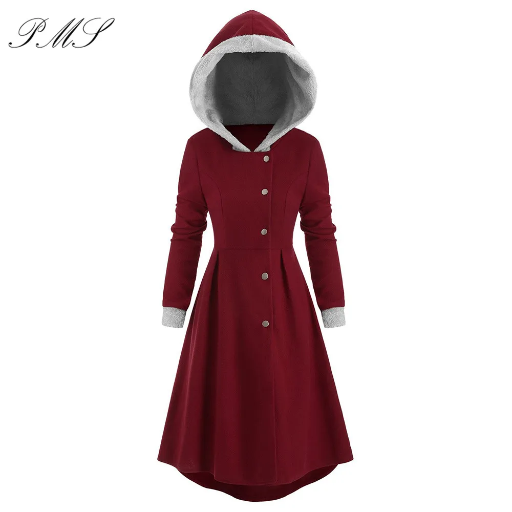 Женское зимнее теплое пальто Осеннее хлопковое с капюшоном и длинным рукавом